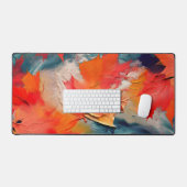 Bladeren In De Wind – Abstracte Herfstbeweging Bureaumat (Keyboard & Muis)