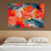 Bladeren In De Wind – Abstracte Herfstbeweging Canvas Afdruk