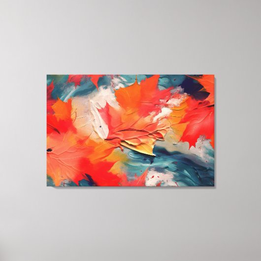 Bladeren In De Wind – Abstracte Herfstbeweging Canvas Afdruk (Voorkant)