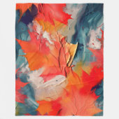 Bladeren In De Wind – Abstracte Herfstbeweging Fleece Deken (Voorkant)