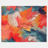 Bladeren In De Wind – Abstracte Herfstbeweging Fleece Deken (Voorkant (Horizontaal))
