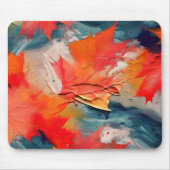 Bladeren In De Wind – Abstracte Herfstbeweging Muismat (Voorkant)