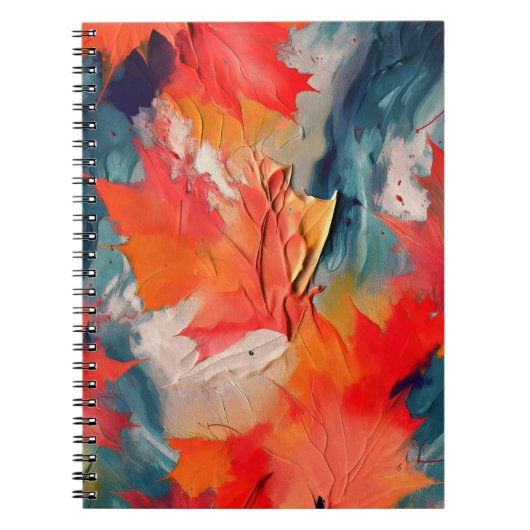 Bladeren In De Wind – Abstracte Herfstbeweging Notitieboek (Voorkant)