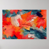Bladeren In De Wind – Abstracte Herfstbeweging Poster (Voorkant)