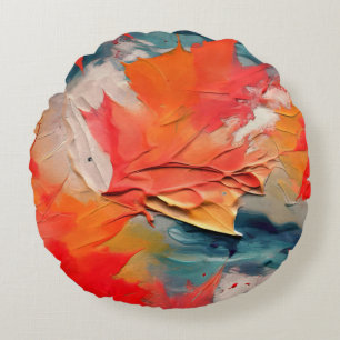 Bladeren In De Wind – Abstracte Herfstbeweging Rond Kussen