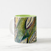 Bladeren in de wind tweekleurige koffiemok (Voorkant links)