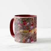 Bladeren in gras mok (Voorkant links)