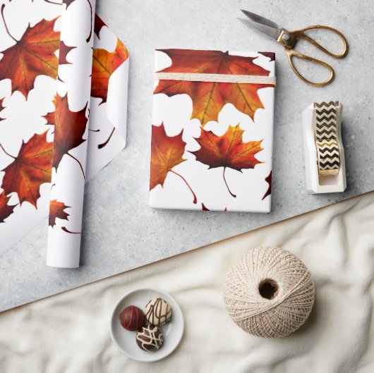 bladeren in Herfst Cadeaupapier (Crafts)