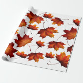 bladeren in Herfst Cadeaupapier (Uitgerold)
