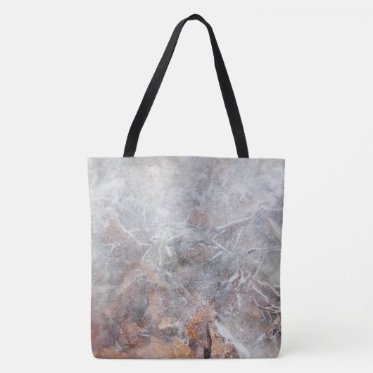 bladeren in ijs (goud) tote bag (Voorkant)