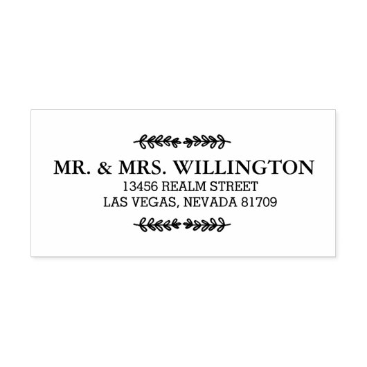 bladeren in lijn rubberstempel (Afrduk)