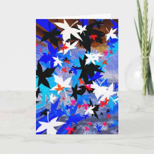Bladeren in maanlicht kunst feestdagen kaart (Voorkant)