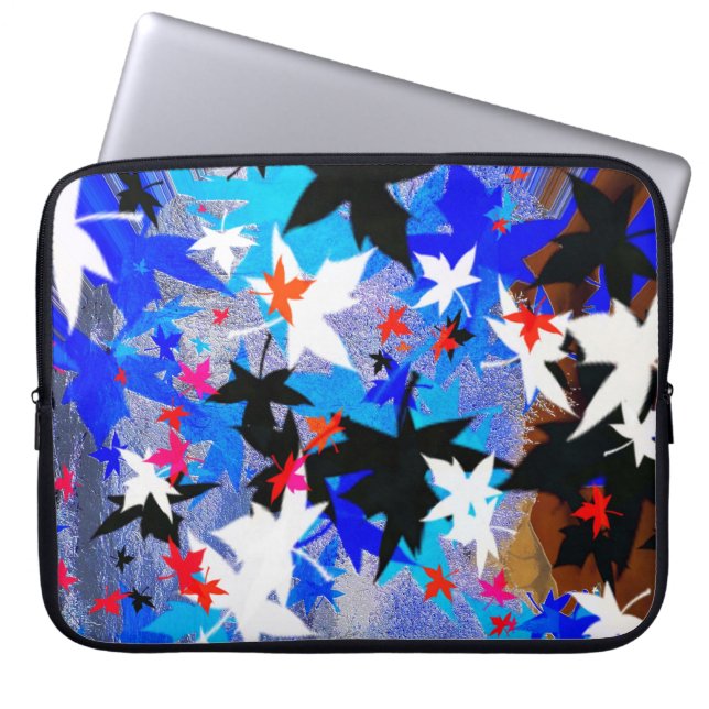 Bladeren in maanlicht laptop sleeve (Voorkant)