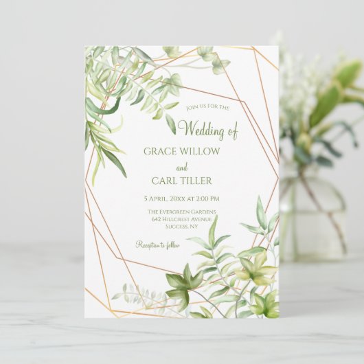 Bladeren in waterverf kaart (Staand voorkant)