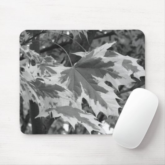 Bladeren in zwart-wit muismat (Met muis)