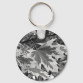 Bladeren in zwart-wit sleutelhanger (Voorkant)