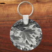 Bladeren in zwart-wit sleutelhanger (Voorkant)