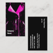 Bladeren jasje Roze visitekaartje zwarte tekst (Voorkant / Achterkant)