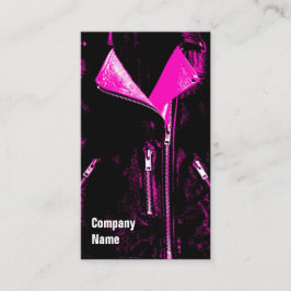 Bladeren jasje Roze visitekaartje zwarte tekst