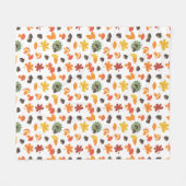 Bladeren, kastanjes en paddenstoelen over het hele fleece deken (Voorkant (Horizontaal))