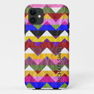Bladeren kleurrijke Chevron Stripes #2 iPhone 11 Hoesje
