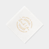 bladeren krans moderne bruiloft dank u folie servetten (Rechts)