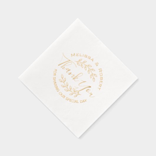 bladeren krans moderne bruiloft dank u folie servetten (Rechts)
