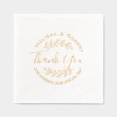 bladeren krans moderne bruiloft dank u folie servetten (Voorkant)