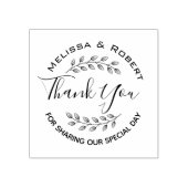 bladeren krans moderne bruiloft dank u rubberstempel (Afrduk)