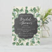 bladeren krijtbord bruidsdouche uitnodiging (Staand voorkant)