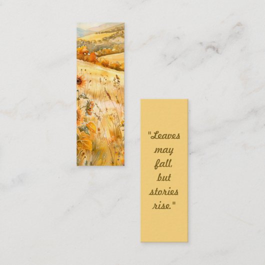 Bladeren kunnen Herfsten, maar verhalen stijgen -  Mini Visitekaartje (Voorkant / Achterkant)