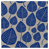 Bladeren - Marineblauw Stof (Close Up)