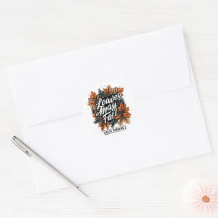 Bladeren mei Herfst.... Ronde Sticker