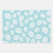 Bladeren met blauw inpakpapier vel (Voorkant 3)