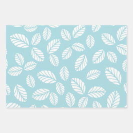 Bladeren met blauw inpakpapier vel