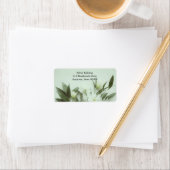 Bladeren met clematis gefilterd etiket (Insitu)