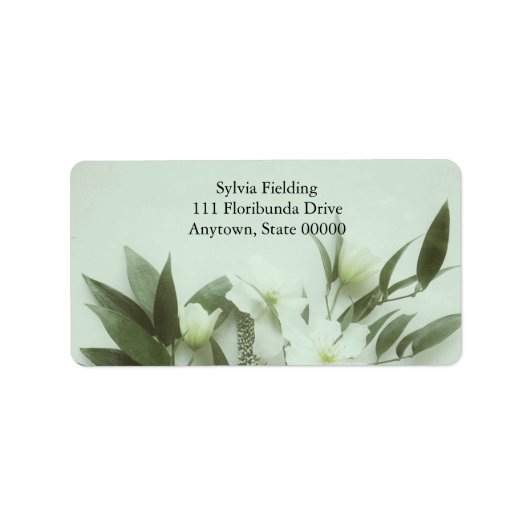 Bladeren met clematis gefilterd etiket (Voorkant)