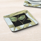 Bladeren met Dragonfly-ingang door Jennifer Goldbe Bier Onderzetter (Linkerzijde)