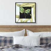 Bladeren met Dragonfly-ingang door Jennifer Goldbe Canvas Afdruk (Insitu (Slaapkamer))