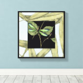 Bladeren met Dragonfly-ingang door Jennifer Goldbe Canvas Afdruk (Insitu (Houten vloer))