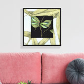 Bladeren met Dragonfly-ingang door Jennifer Goldbe Canvas Afdruk (Insitu (Woonkamer))