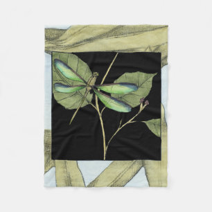 Bladeren met Dragonfly-ingang door Jennifer Goldbe Fleece Deken