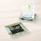 Bladeren met Dragonfly-ingang door Jennifer Goldbe Glazen Onderzetter (Schuin)