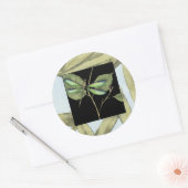 Bladeren met Dragonfly-ingang door Jennifer Goldbe Ronde Sticker (Envelop)