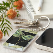 Bladeren met Dragonfly-ingang door Jennifer Goldbe Sleutelhanger (Voorkant Rechts)