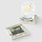 Bladeren met Dragonfly-ingang door Jennifer Goldbe Stenen Onderzetter (Zijkant)