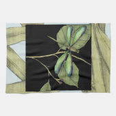 Bladeren met Dragonfly-ingang door Jennifer Goldbe Theedoek (Horizontaal)