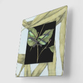 Bladeren met Dragonfly-ingang door Jennifer Goldbe Vierkante Klok (Hoek)