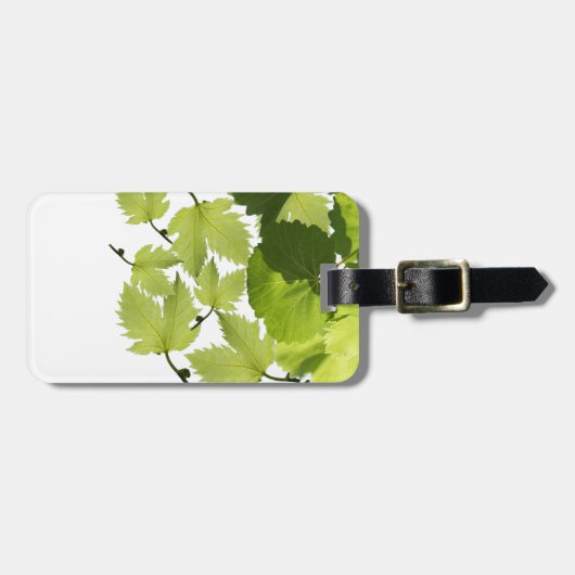 Bladeren met druivenwijn bagagelabel (Voorkant horizontaal)