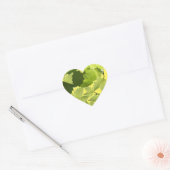 Bladeren met druivenwijn hart sticker (Envelop)